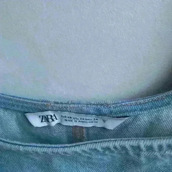 ZARA Square Neck Denim Tank Mini Dress size XS NWOT - Picture 8 of 10